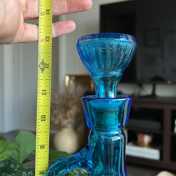 Vintage Blue Liquor Decanter with Stopper Jim Beam - Picture 6 of 14